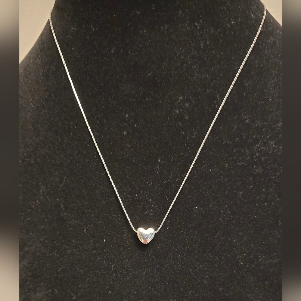 Elegant Silver Toned Heart Necklace
